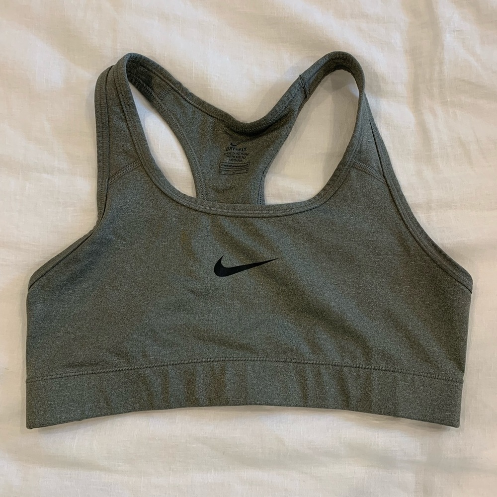 Gray Nike sports bra